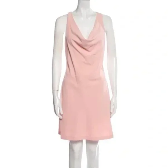 NWT alice + olivia Classics Harmony Racerback Cowl Neck ALine Blush Mini Dress 6